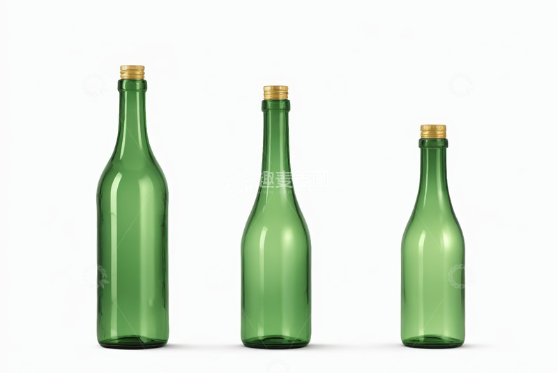 高清大图下载【趣麦麦图】绿色玻璃酒瓶特写