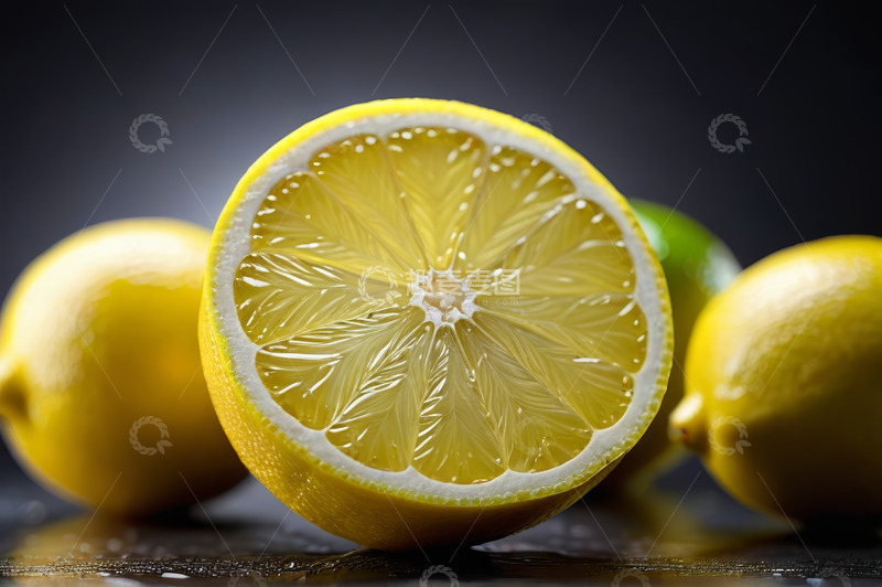 高清大图下载【趣麦麦图】切开的新鲜柠檬特写