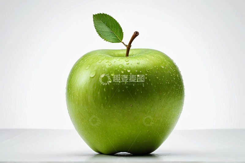 高清大图下载【趣麦麦图】带水珠的新鲜青苹果
