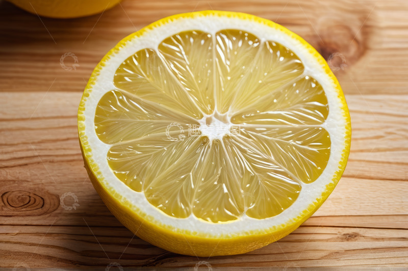 高清大图下载【趣麦麦图】木桌上切开的新鲜柠檬