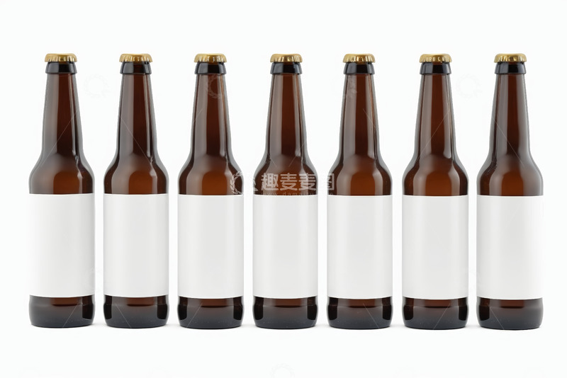 高清大图下载【趣麦麦图】棕色啤酒瓶整齐排列