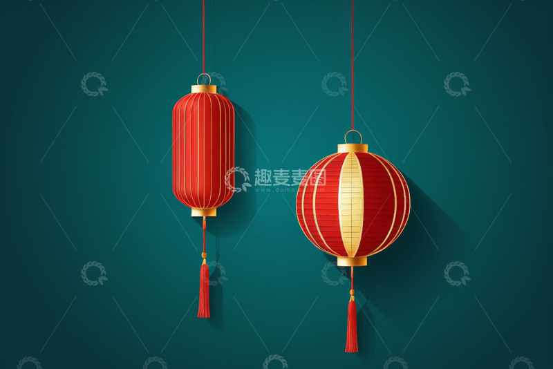 高清大图下载【趣麦麦图】红色传统灯笼装饰图