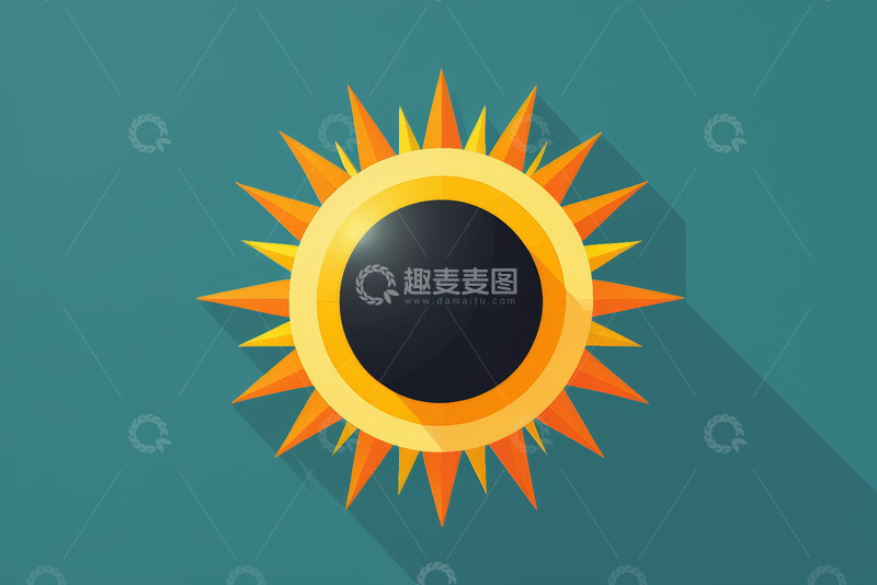 高清大图下载【趣麦麦图】扁平化风格太阳设计元素
