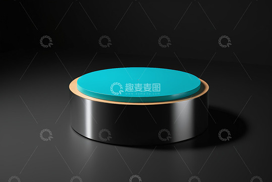 黑色背景上的圆形展示台