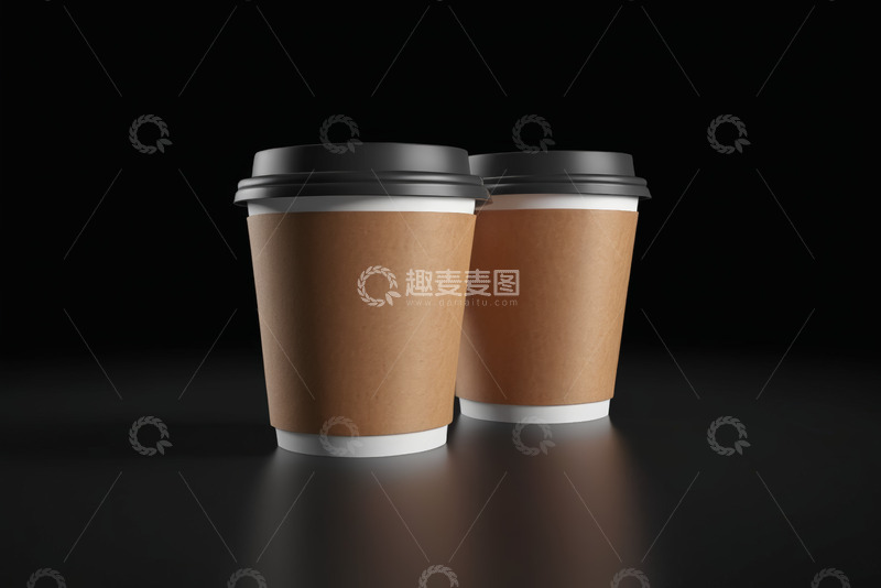 高清大图下载【趣麦麦图】两个纸质咖啡杯特写