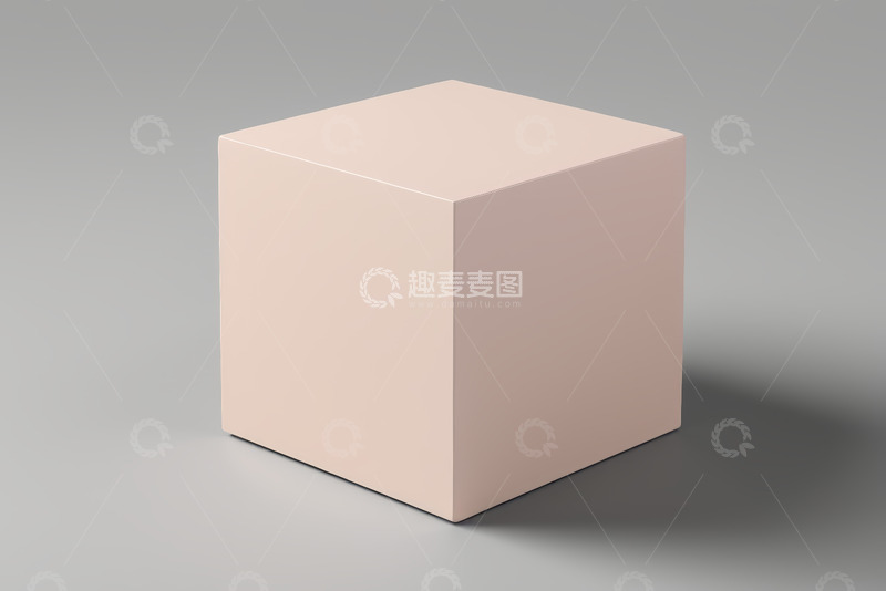 高清大图下载【趣麦麦图】浅粉色立方体产品展示