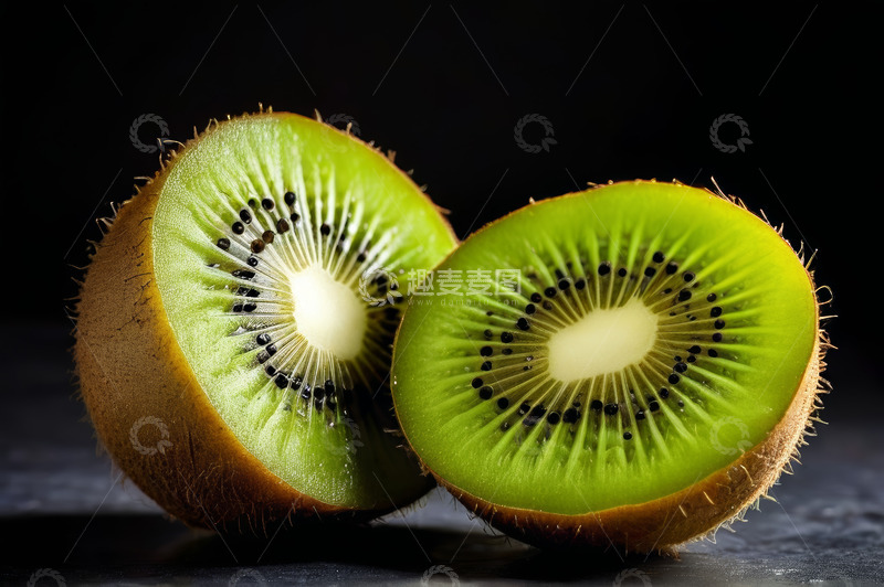 高清大图下载【趣麦麦图】切开的新鲜猕猴桃特写