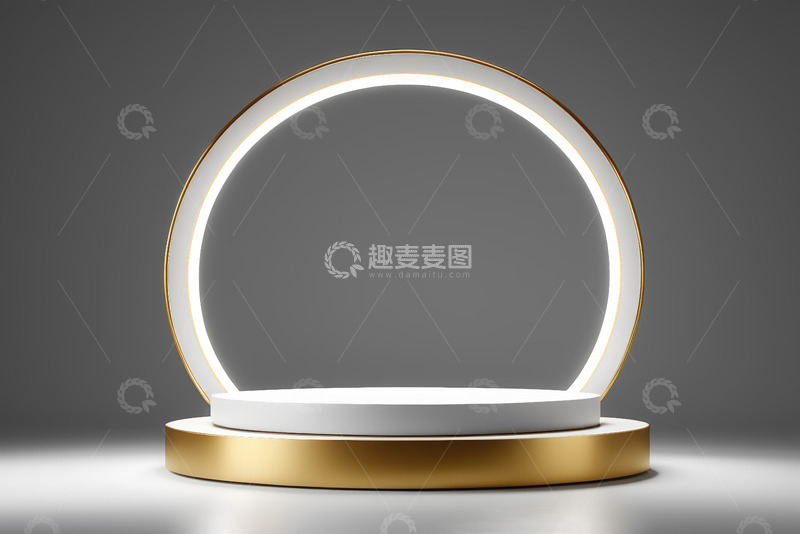 高清大图下载【趣麦麦图】金色环形展示台