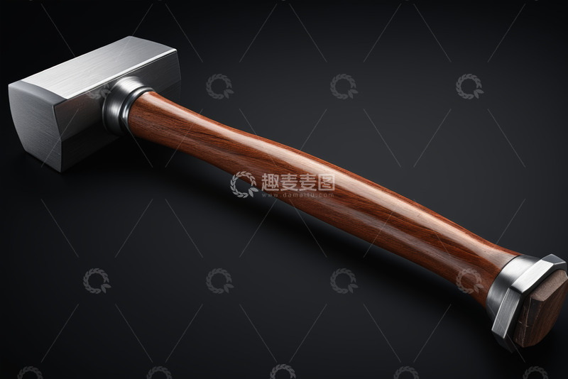 高清大图下载【趣麦麦图】金属锤子木质手柄特写