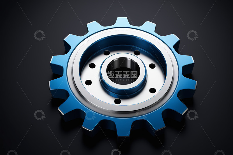 高清大图下载【趣麦麦图】蓝色齿轮工业素材