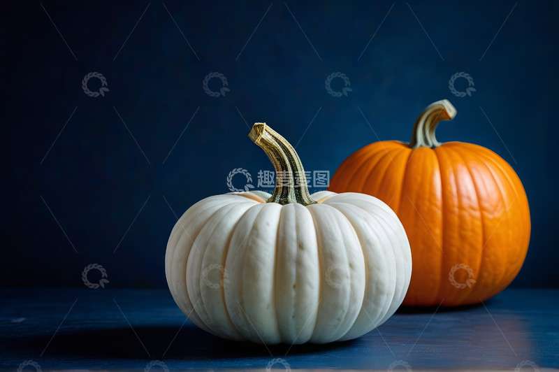 高清大图下载【趣麦麦图】两个南瓜静物特写