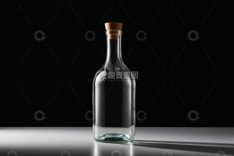 高清大图下载【趣麦麦图】透明玻璃瓶带软木塞静物素材