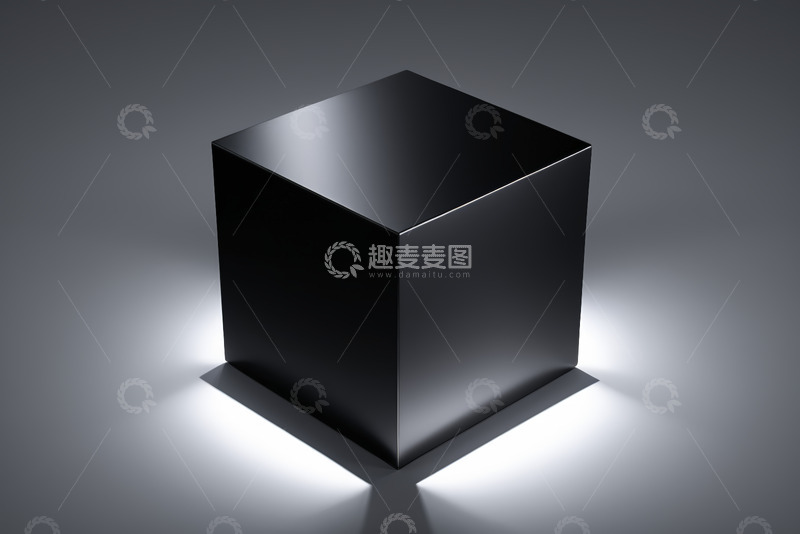 高清大图下载【趣麦麦图】黑色立方体产品展示