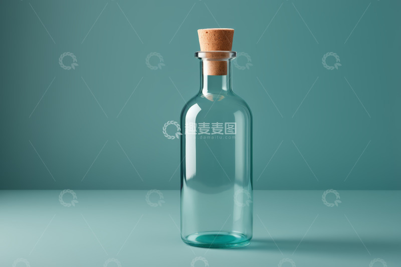 高清大图下载【趣麦麦图】带软木塞的透明玻璃瓶
