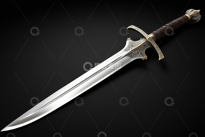 高清大图下载【趣麦麦图】中世纪风格装饰剑特写
