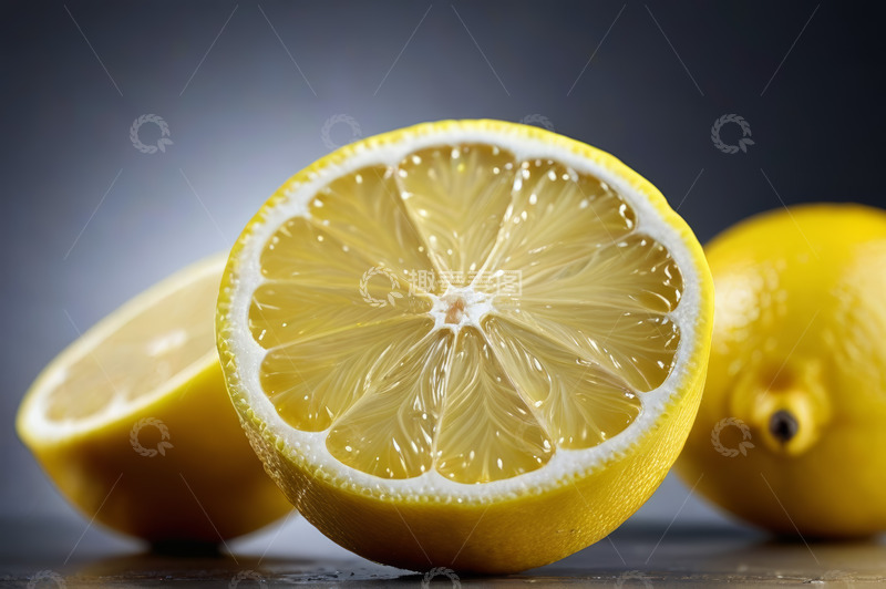高清大图下载【趣麦麦图】切开的新鲜柠檬特写