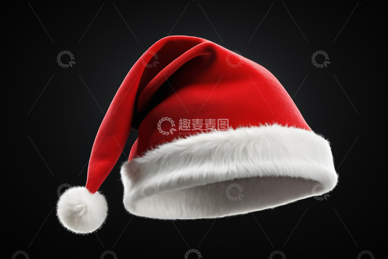 高清大图下载【趣麦麦图】红色圣诞帽特写