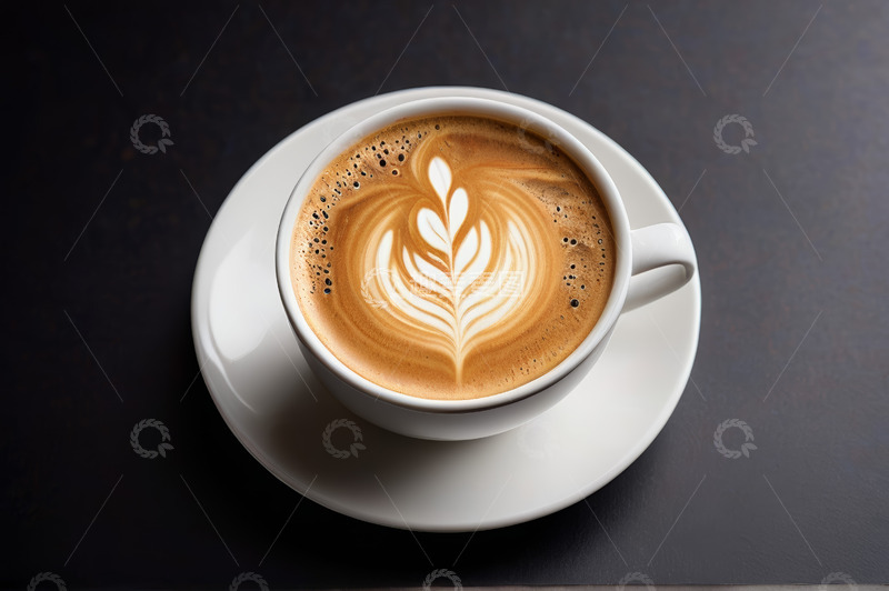高清大图下载【趣麦麦图】白色杯子装的拉花咖啡