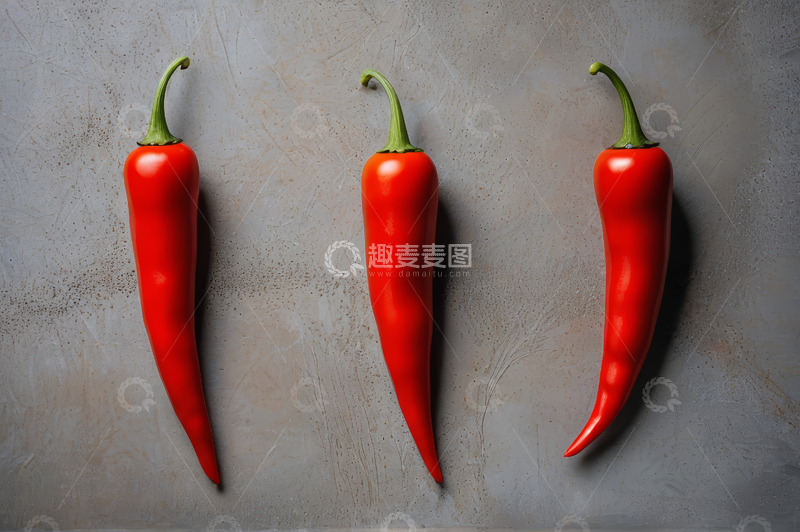 高清大图下载【趣麦麦图】三颗红辣椒特写