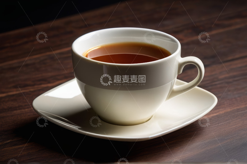 高清大图下载【趣麦麦图】木桌上的白色茶杯与热饮