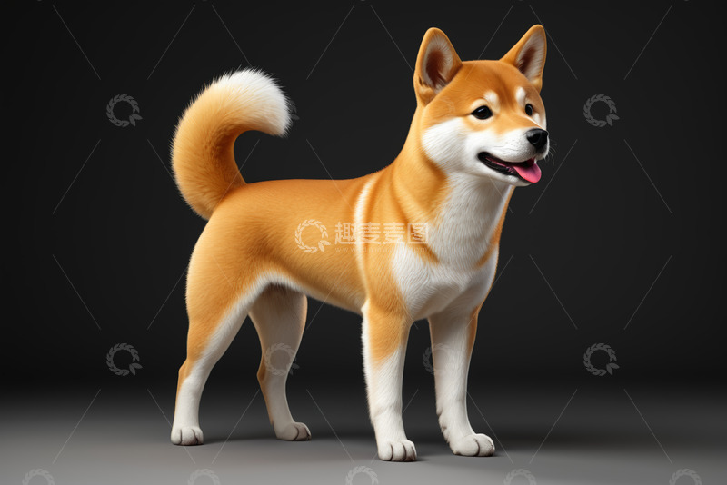 高清大图下载【趣麦麦图】站立的柴犬宠物形象