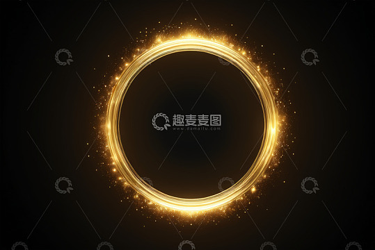 金色发光圆环背景素材