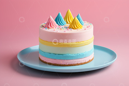 多彩蛋糕特写