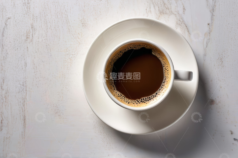 高清大图下载【趣麦麦图】白色杯碟装盛的咖啡