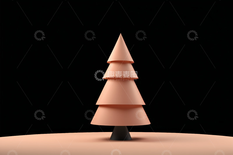 高清大图下载【趣麦麦图】简约几何圣诞树模型