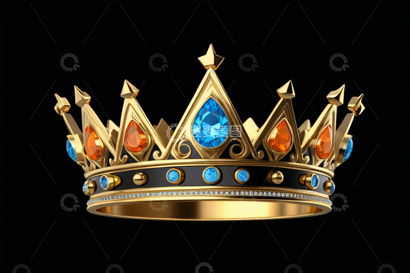高清大图下载【趣麦麦图】金色宝石镶嵌皇冠