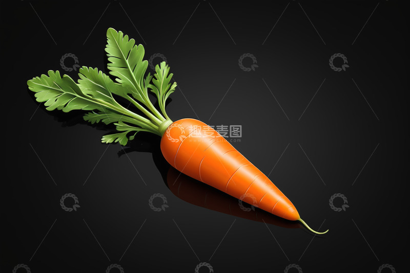 高清大图下载【趣麦麦图】黑色背景下的胡萝卜特写