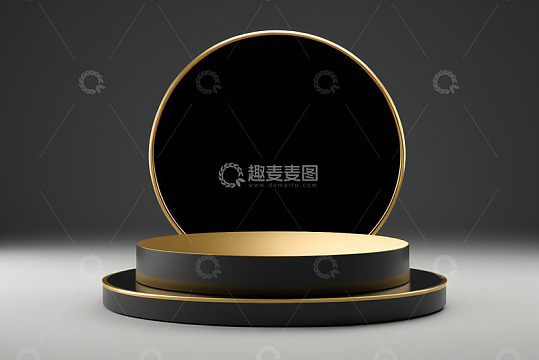 黑金配色圆形展示台