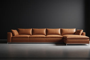 现代棕色转角沙发展示