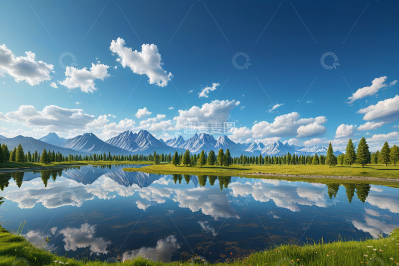 高清大图下载【趣麦麦图】山水相依的自然风光