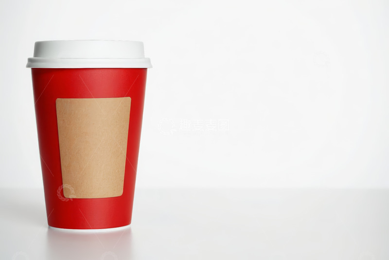 高清大图下载【趣麦麦图】红色纸杯带白色杯盖饮料素材