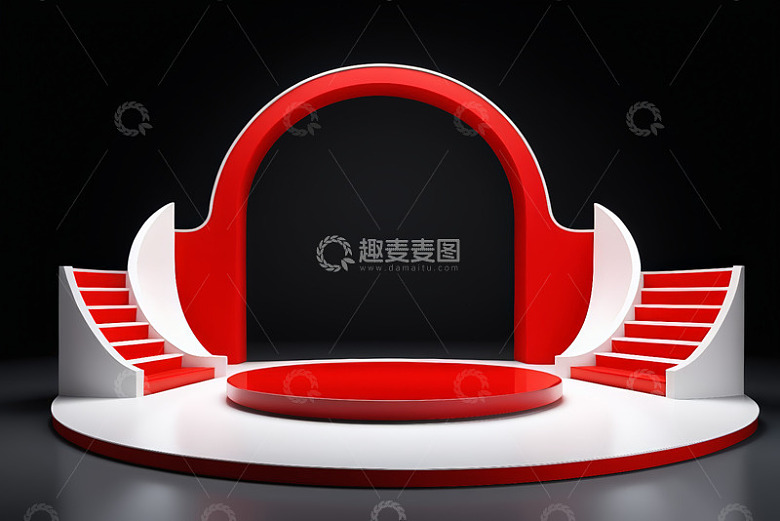 红白配色舞台设计效果图