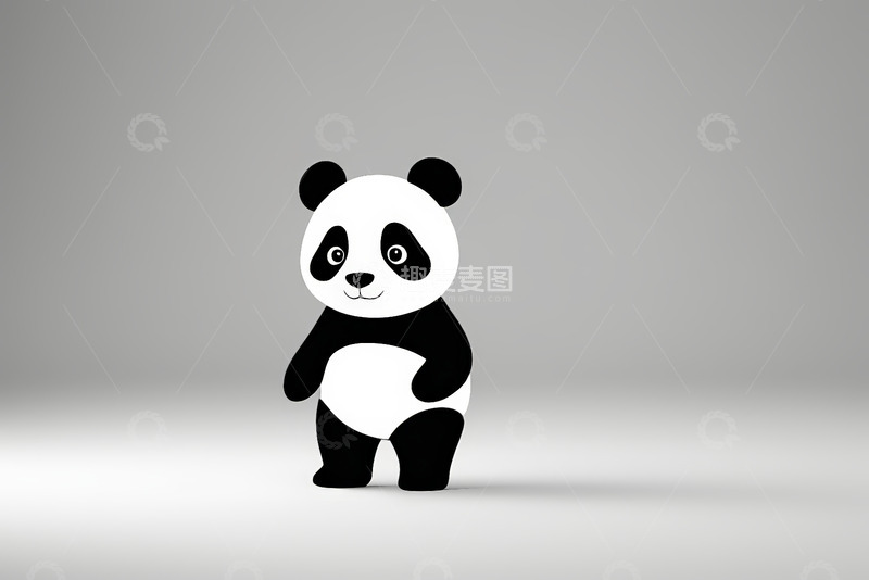 高清大图下载【趣麦麦图】站立卡通熊猫形象素材
