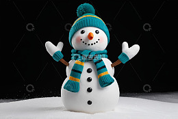 戴围巾帽子的雪人