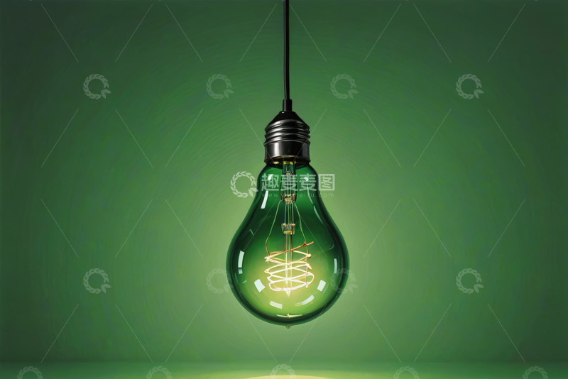 高清大图下载【趣麦麦图】悬挂发光灯泡特写