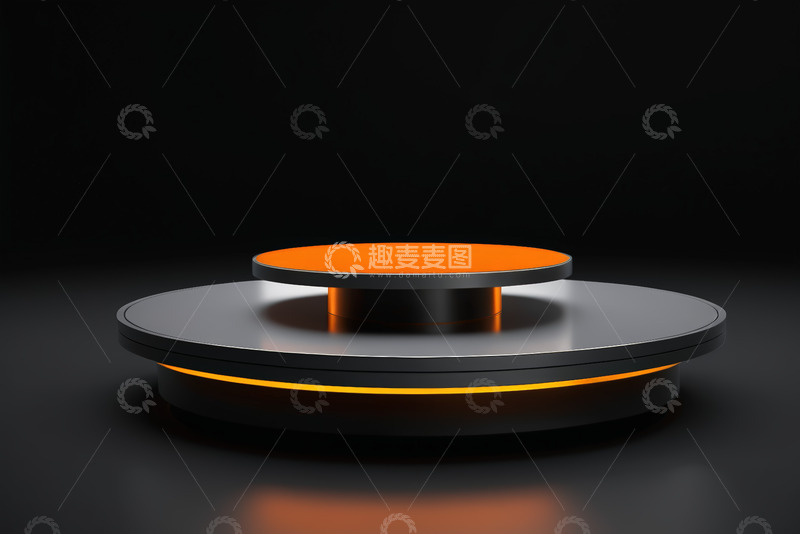 高清大图下载【趣麦麦图】现代橙色展示台3D模型