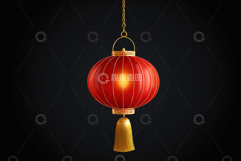 高清大图下载【趣麦麦图】悬挂的中式红色灯笼