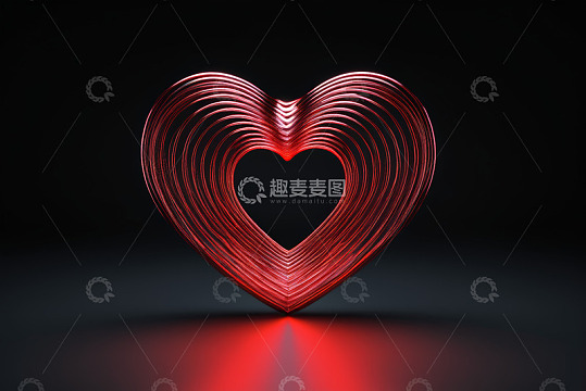 红色抽象心形图案