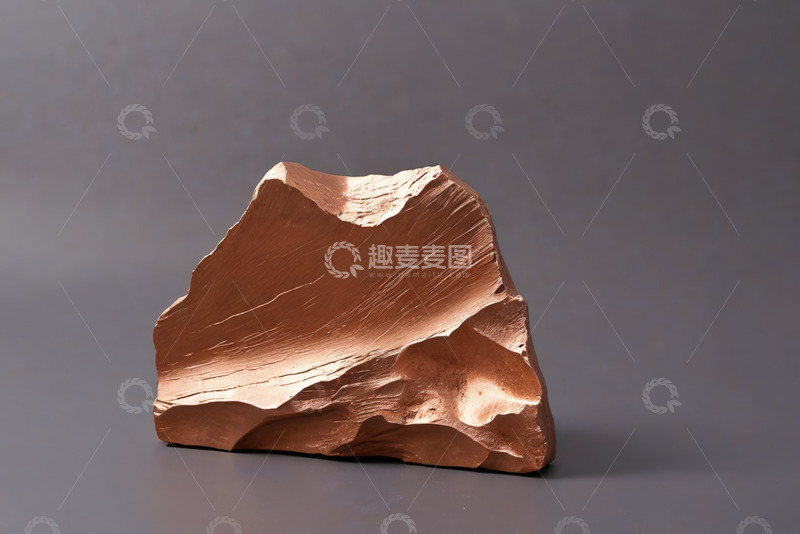 高清大图下载【趣麦麦图】金属质感岩石摆件特写