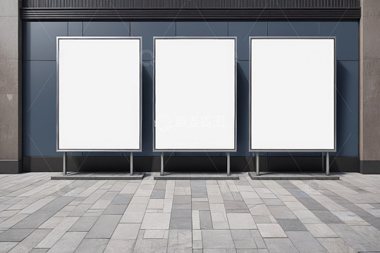 户外空白广告牌展示场景