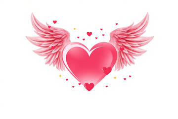 带翅膀爱心浪漫图案素材