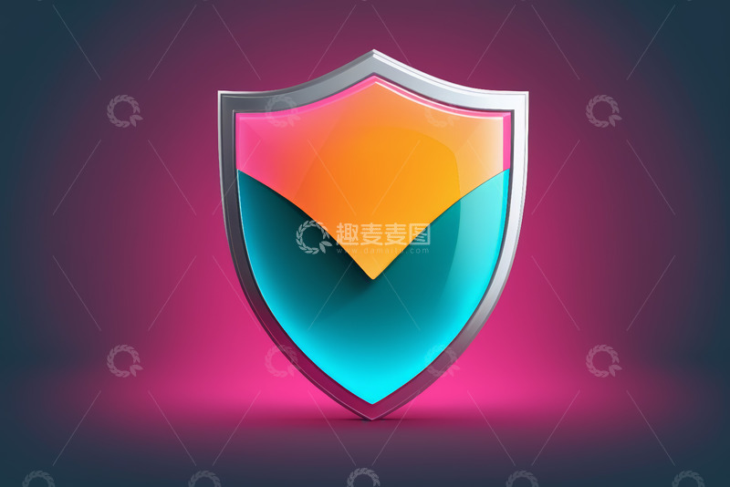 高清大图下载【趣麦麦图】彩色盾牌安全图标素材