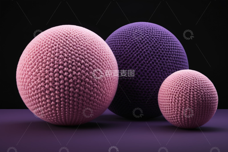 高清大图下载【趣麦麦图】三个质感球体静物展示