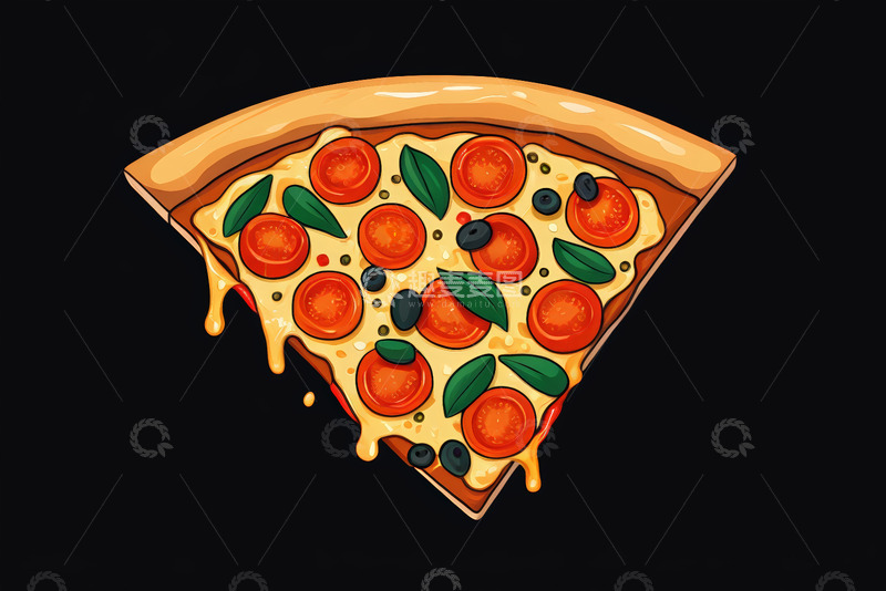 高清大图下载【趣麦麦图】美味切片比萨饼插画