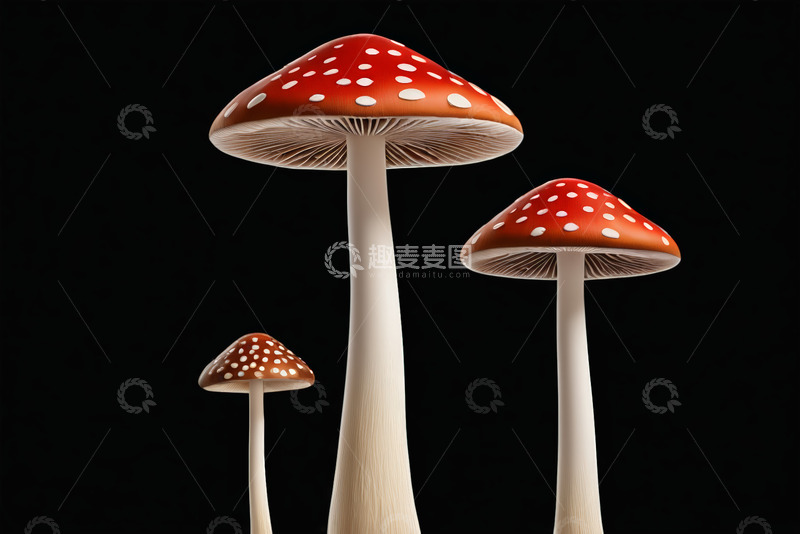 高清大图下载【趣麦麦图】红色斑点蘑菇特写