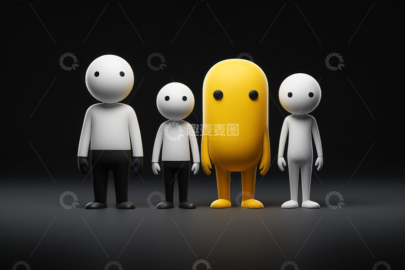 高清大图下载【趣麦麦图】站立的卡通人物3D形象